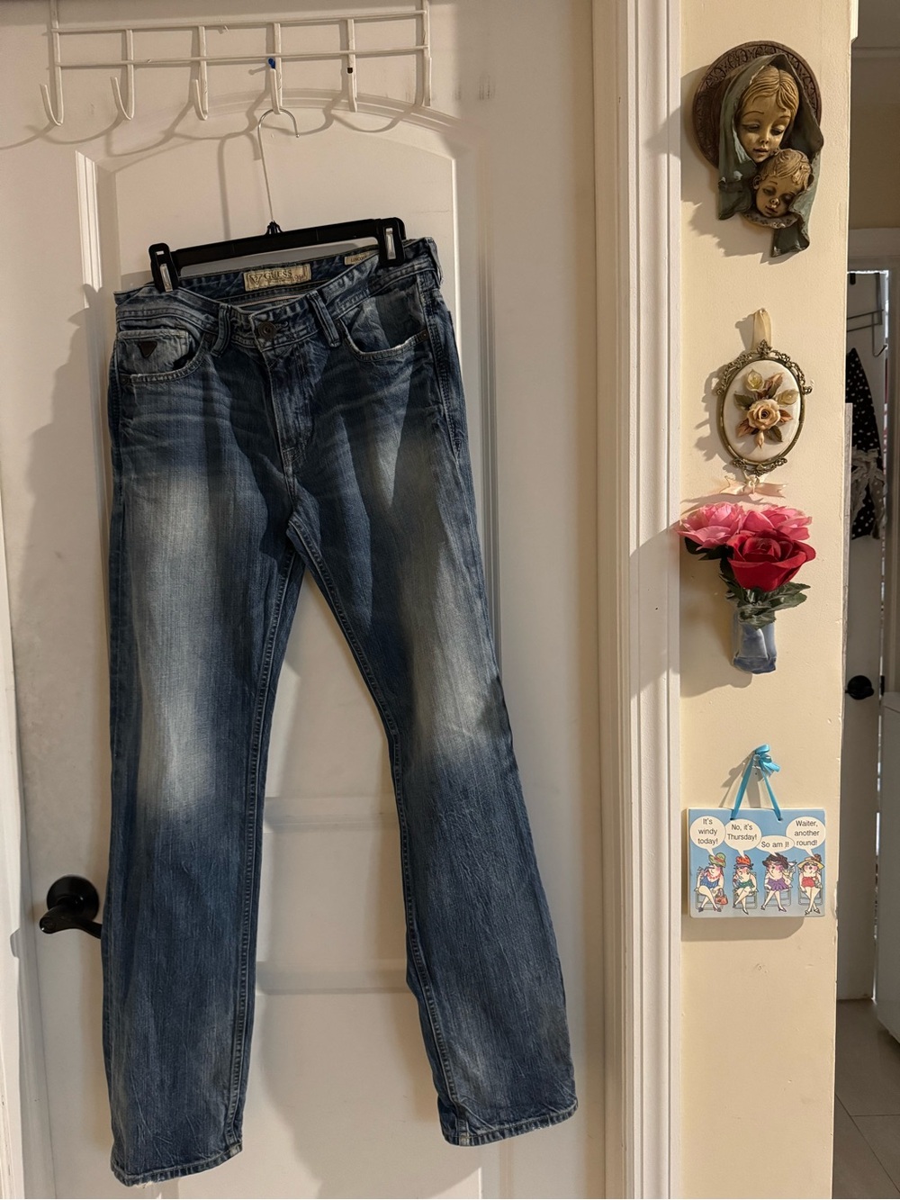 Guess Straight Leg Jeans in Faded Blue